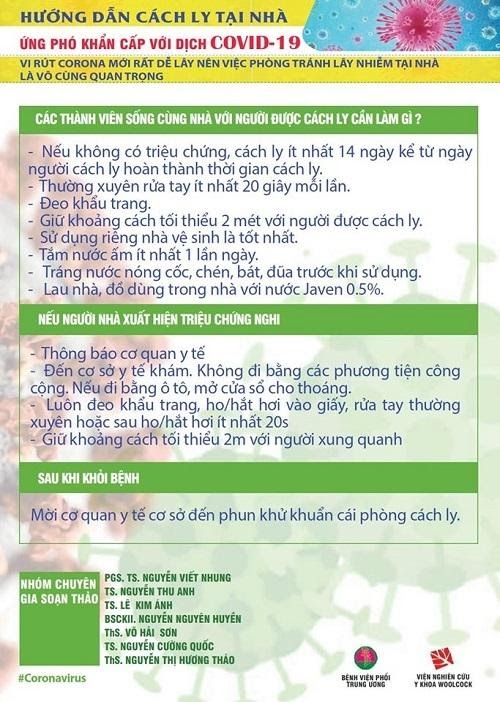 Các thành viên sống cùng nhà với người cách ly cần làm gì?